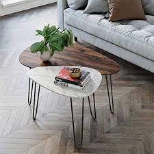 Get 5% in rewards with club o! Buy Nathan James Bodhi Mid Century Nesting Coffee Table Set Of 2 Stacking Side Or End For Living Room With Faux Carrara Marble Wood Finish And Black Metal Legs White Walnut Online In Turkey