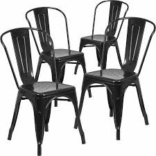 Flash Furniture Metal Indoor Outdoor Chair 4 Pack Multiple Colors Walmart Com Metal Dining Chairs Dining Chairs Metal Chairs