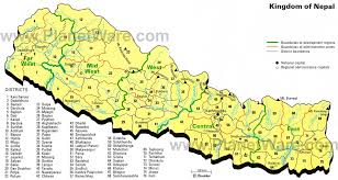 Map Of Nepal Districts Planetware