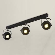 30 Wide Industrial Three Bulbs Spotlight Led Ceiling Light With Round Shade Beautifulhalo Com