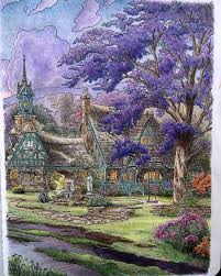 Thomas Kinkade Painter Of Light Coloring Book Posh Publication Adultcoloringbooks Adultcolor Thomas Kinkade Paintings Landscape Drawings Thomas Kinkade Art
