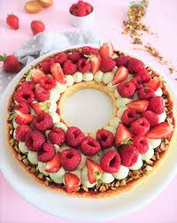 Tarte Couronne Aux Framboises Et Pistache Tarte Framboise Framboise Pistache