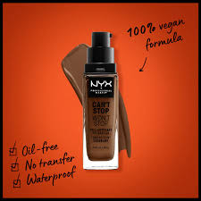 Nyx stay matte but not flat liquid foundation 1.18 oz color smf05 soft beige. Nyx Professional Makeup Can T Stop Won T Stop Full Coverage Foundation Langanhaltend Wasserfest Vegane Formel Mattierter Teint Farbton Cocoa Amazon De Beauty