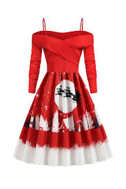Christmas Printed Sling Party Dress Retro Dress Buy Party Dresses Rockabilly Dress