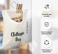 Amazon.com: GliCraft 2 Pcs Canvas Clothespin Bag laundry Hanging Storage  Organizer Clothes Pin Hanging Bag with Hook Clothespin Holder with an Extra  ...