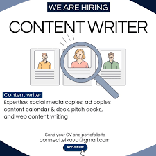 We're looking for you! A talented copywriter with a decent experience in…