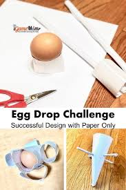 Successful Egg Drop Project Design With Paper Only Paper Funnel Egg Drop Project Science Activities For Kids Fun Stem Activities