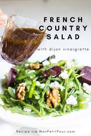 This light and tasty three bean salad is perfect for cookouts or anywhere that you want to bring a healthier dish. French Country Salad With Lemon Dijon Vinaigrette French Salad Recipes French Recipes Authentic French Dinners