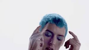 Blue Hair Singing GIF