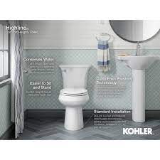Kohler Highline 2 Piece 1 0 Gpf Single Flush Elongated Toilet In White Seat Not Included K 5298 0 The Home Depot