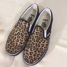 vans mens leopard print sneakers size 8 5