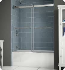 Not only are these doors a practical solution for smaller bathrooms, but they are also extremely affordable. Fleurco Npt60 11 40 Gemini Plus Frameless Bypass Sliding Tub Doors With Hardware Finish Bright Chrome And Glass Type Clear Glass And Microtek Glass Protection 2 Panels