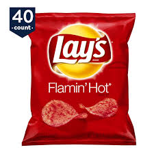 Grab a bag of these delicious potato chips and curb your afternoon hunger. Lay S Flamin Hot Potato Chips 1 Oz Bags 40 Count Walmart Com Walmart Com