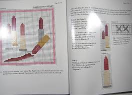 Charted Needlepoint Design Lip Service And Stitch Guide With Canvas
