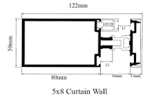 5x8 cm Curtain Wall 45002 - MIH HOME