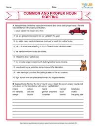 common and proper nouns worksheets free