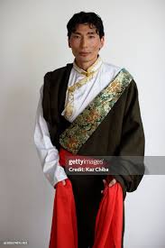 Tibetan Man Wearing Traditional ...