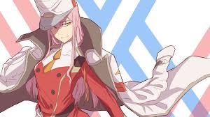Samsung galaxy a52 stock wallpapers. Darling In The Franxx Zero Two Hiro With Hat With Background Of White And Blue And Pink Cross Lines Hd Anime Wallpapers Hd Wallpapers Id 38868