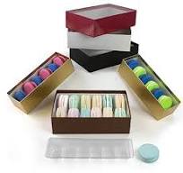 8 1/8 x 2 5/8, Vu Top Macaron Boxes, 6 Cavity Tray