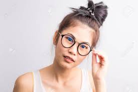 Maybe you would like to learn more about one of these? Portrait Of Beautiful Asian Glasses Woman On White In Cozy Room Stock Photo Picture And Royalty Free Image Image 66714581