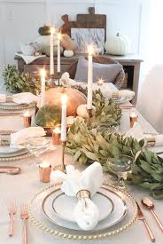 Happy thanksgiving table setting with modern white pumpkins centerpiece. 15 Modern Thanksgiving Tablescape Ideas Shelterness