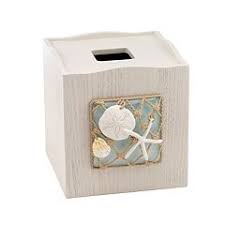 Castille shells tissue box cover. Coastal Tissue Box Holders Bath Accessories Bed Bath Kohl S