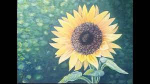 رسم عباد الشمس بالالوان الاكريليك sunflower drawing with acrylic colors art painting