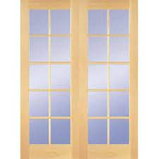 An interior french door could be the perfect addition for home offices right off the foyer, dining rooms or any area where you might want to create a bright, airy feel. Builders Choice 48 In X 80 In 10 Lite Clear Wood Pine Prehung Interior French Door Hdcp151040 The Home Depot