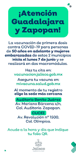 Es el portal único de trámites, información y participación ciudadana. Secretaria De Salud Jalisco Atencion Guadalajara Y Zapopan Este Lunes 7 De Junio Bajo El Modelo De Vacunacion Jalisco Iniciamos La Aplicacion De La Primera Dosis Para Proteger Contra Covid19 A