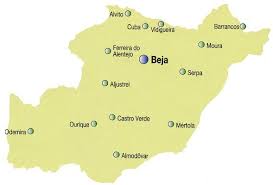 Map of vidigueira area hotels: Beja District Map Portugal