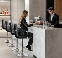 Yaheetech Bart Stools Set of 4, PU Leather Adjustable Barstools with  Armrest, Counter Height Stool Chairs with Thickened Seat Cushion for  Kitchen ...