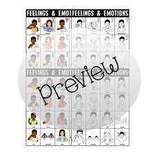 asl american sign language feelings and emotions charts