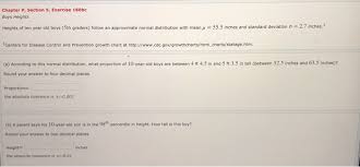 solved chapter p section s exercise 160bc boys heights