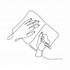 Continuous One Line Drawing Of Hand Writing With A Pen On Paper Vector Illustration Hand Drawn Minimalism Writing Clipart Illustration Drawing Png And Vector Outline Art How To Draw Hands Continuous