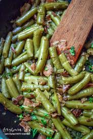 Canned Green Beans With Bacon Recipe Can Green Beans Green Beans Green Beans With Bacon