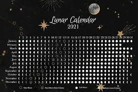 Download the following calendars for free to print at home or at work. Moon Calendar 2021 Lunar Phases And Eclipses 18 X 12 Inch Ebay