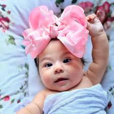 SATIN RUFFLES • Soft Pink Satin Ruffled Bow