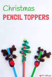 Christmas Pencil Toppers Pencil Toppers Diy Christmas Crafts For Kids Christmas Crafts