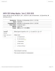 In statistics, the coefficient of determination, denoted r2 or r2 and pronounced r squared, is the proportion of the variance in the dependent variable that is predictable from the independent. Self Quiz Unit 6a Correct Pdf Self Quiz Unit 6 Math 1201 College Algebra Term 5 2018 2019 Home U25ba My Courses U25ba Math 1201 Ay2019 T5 U25ba 25 July 31 Course Hero