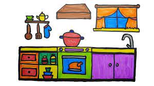 But as this blind contour drawing exercise is a lesson meant for kids and meant to be done in a matter of minutes think simple. How To Easy Drawing Kitchen For Kids Children S Coloring Book With Paiting Youtube