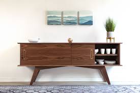 Kitchen & dining room furniture; Hand Crafted Modern Sideboard Buffet In Solid Walnut Wood Montecito By Nathan Hunter Design Custommade Com