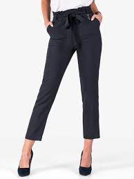 Тъмносин елегантен панталон с висока талия | Дамски Панталони от INDIGO  Fashion