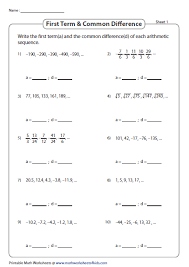Arithmetic Sequence Identify The First Term And The Common Difference Arithmetic Sequences Arithmetic Sequencing