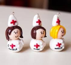 Porte Cle Personnalise Infirmiere Cadeaux De Noel Faits Maison Animaux En Argile Polymere Craft