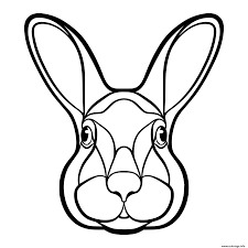 Lapin dessin de face : Coloriage Tete De Lapin Lievre Isole Realiste Dessin Lapin A Imprimer