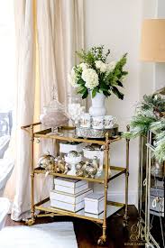 Elegant Gold Christmas Table Scape Randi Garrett Design Gold Bar Cart Home Bar Decor Decor
