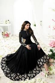 Jennifer Winget Black Color Embroidered Georgette Fabric Occasion Wear Anarkali Suit Indian Fashion Dresses Indian Dresses Traditional Indian Gowns Dresses