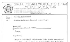 Surat Permohonan Izin Penyuluhan Kesehatan Dan Sosialisasi Kampus Pengumuman Stikes Mitra Husada Medan