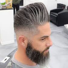 Cool Hairstyle And Beard For Older Men Pompadour Fade With Beard Best Hairstyles For Older Men Older Mens Hairstyles Haircuts For Men
