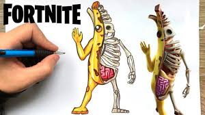 Here's a full list of all fortnite skins and other cosmetics including dances/emotes, pickaxes, gliders, wraps and more. Wie Zeichnet Man Peely Banana Bone Skin Fortnite Youtube